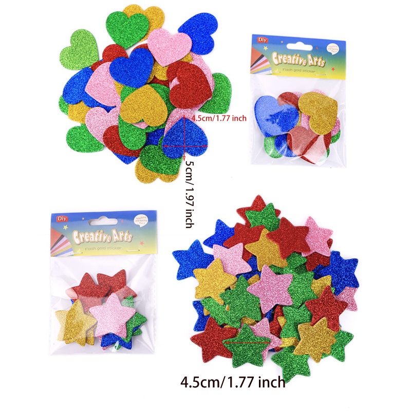 Sticker Dán Trang Trí Tiệc Sinh Nhật Hình Ngôi Sao / Trái Tim