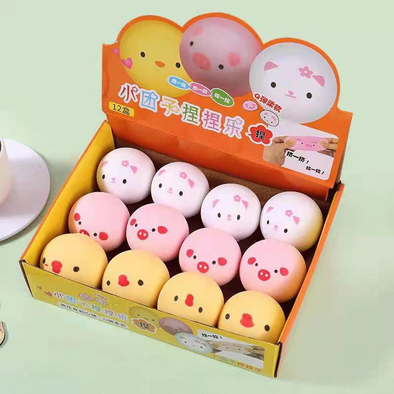 Squishy Mochi Bánh Bao mặt gấu bí ẩn mềm dễ thương chân thực giảm stress co dãn đàn hồi ngộ nghĩnh