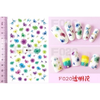 sticker hoa 3D dán móng các loại hoa