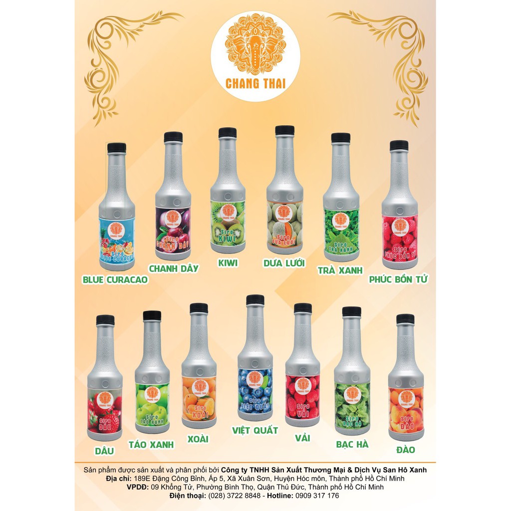 Siro Chang Thai đủ mùi Thơm Ngon 1000ml