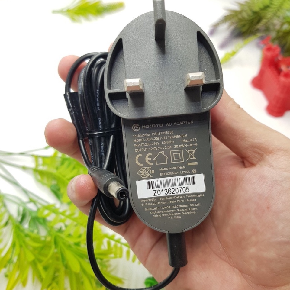 Nguồn Adapter 12V2.5A HONOR Xuất UK 3 Chân Jack DC5.5x2.1MM ADS-30FH-12