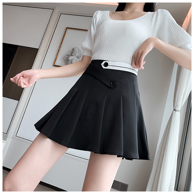 Chân váy xếp ly đan khuy dáng chữ A lưng cao phong cách tennis xòe váy ngắn thời trang phong cách ulzzang | BigBuy360 - bigbuy360.vn
