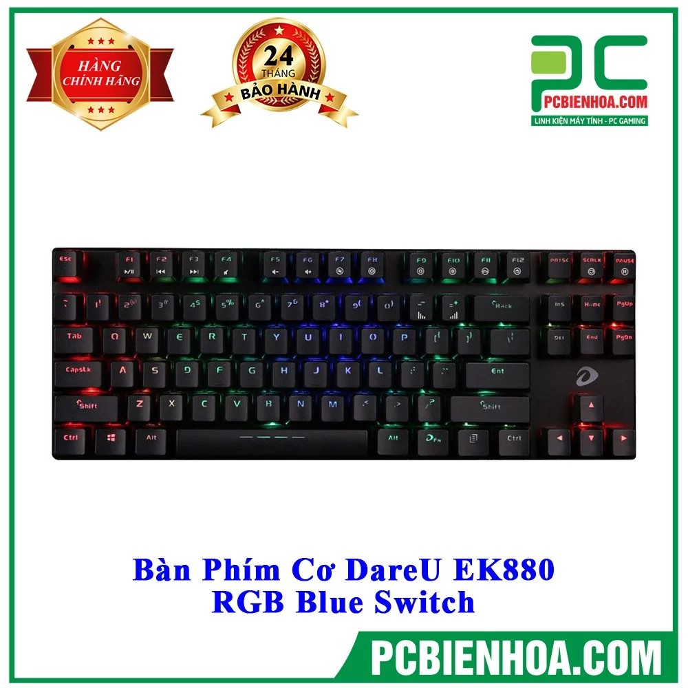 [Mã 267ELSALE hoàn 7% đơn 300K] Bàn phím cơ DareU EK880 RGB Blue switch