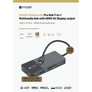 Cổng chuyển đổi Hub Mazer USB-C Multimedia Pro 7-in-1