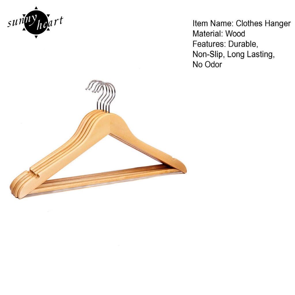 Set 5 Móc Treo Quần Áo Bằng Gỗ Tiện Dụng