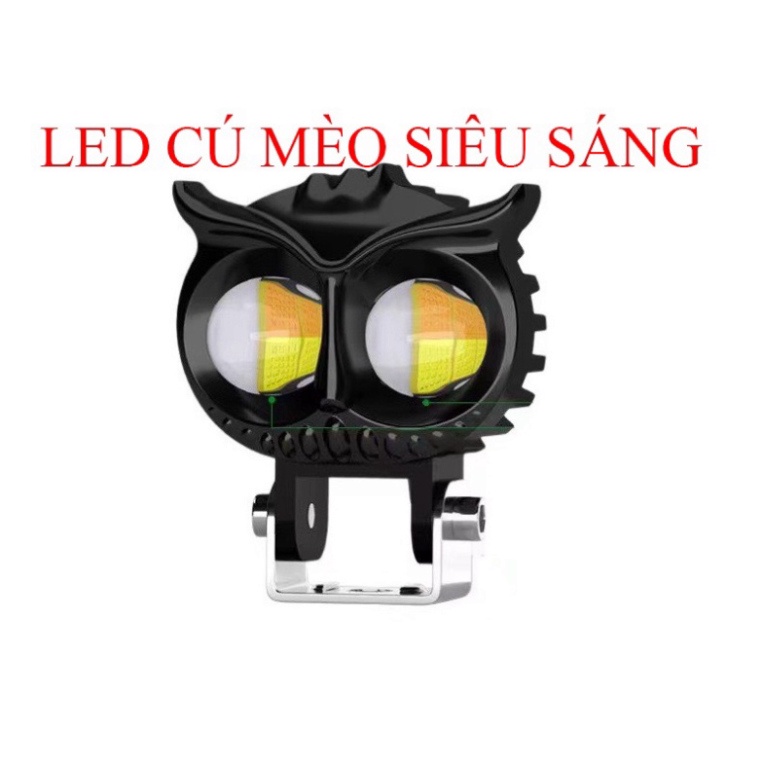 Đèn Trợ Sáng Mắt Cú Công Suất 20W Cos Trắng Pha Vàng Chống Nước