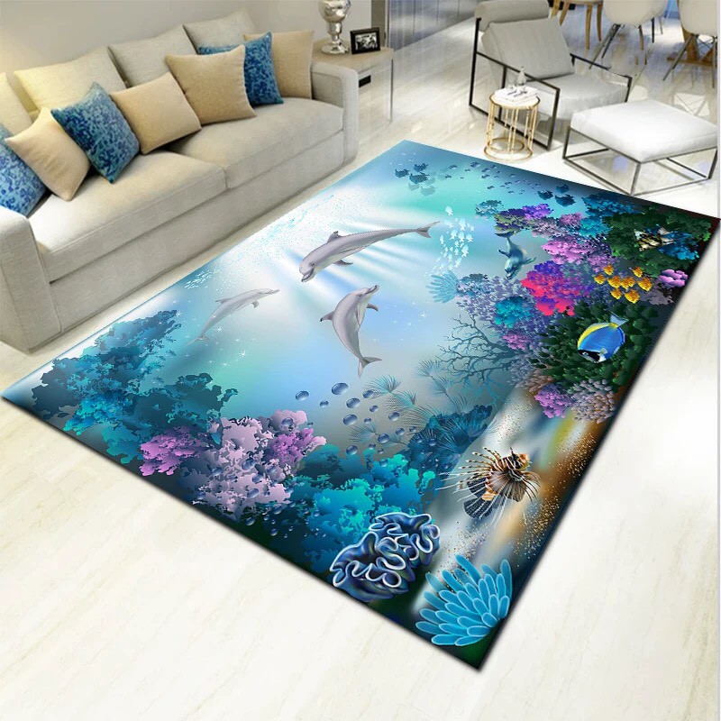 Thảm Lót Sàn 3D Chống Trượt Mẫu Mới Dày 80 x 120CM 4 Mẫu Sang Trọng