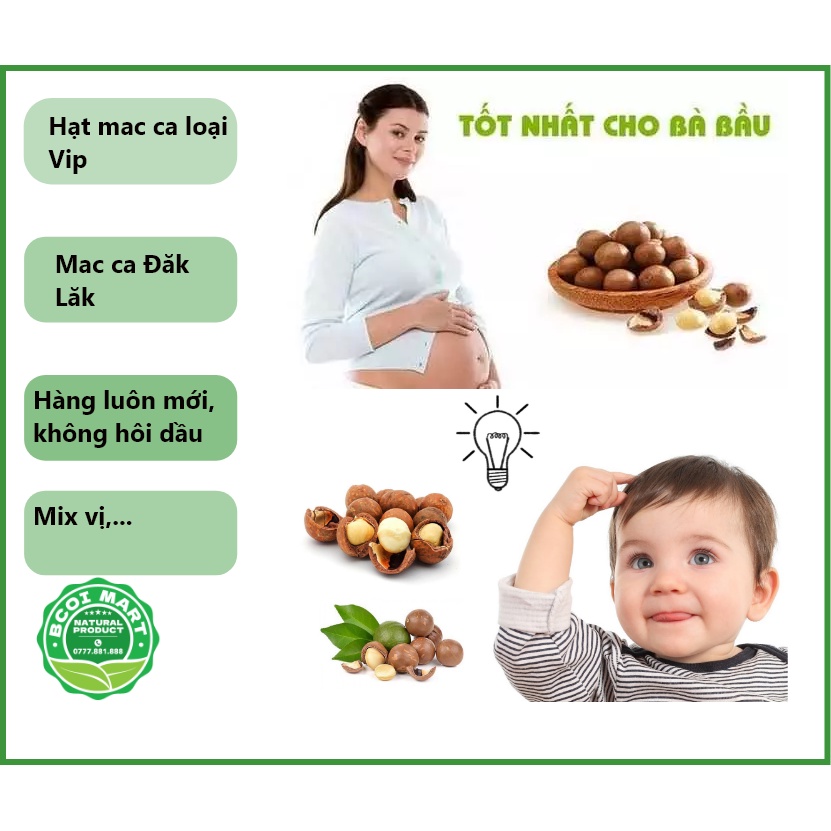 500gram Hạt Macca Organic ĐăkLăk - loại vip -  sấy lạnh giữ trọn vẹn dinh dưỡng hạt (hạt mắc ca)