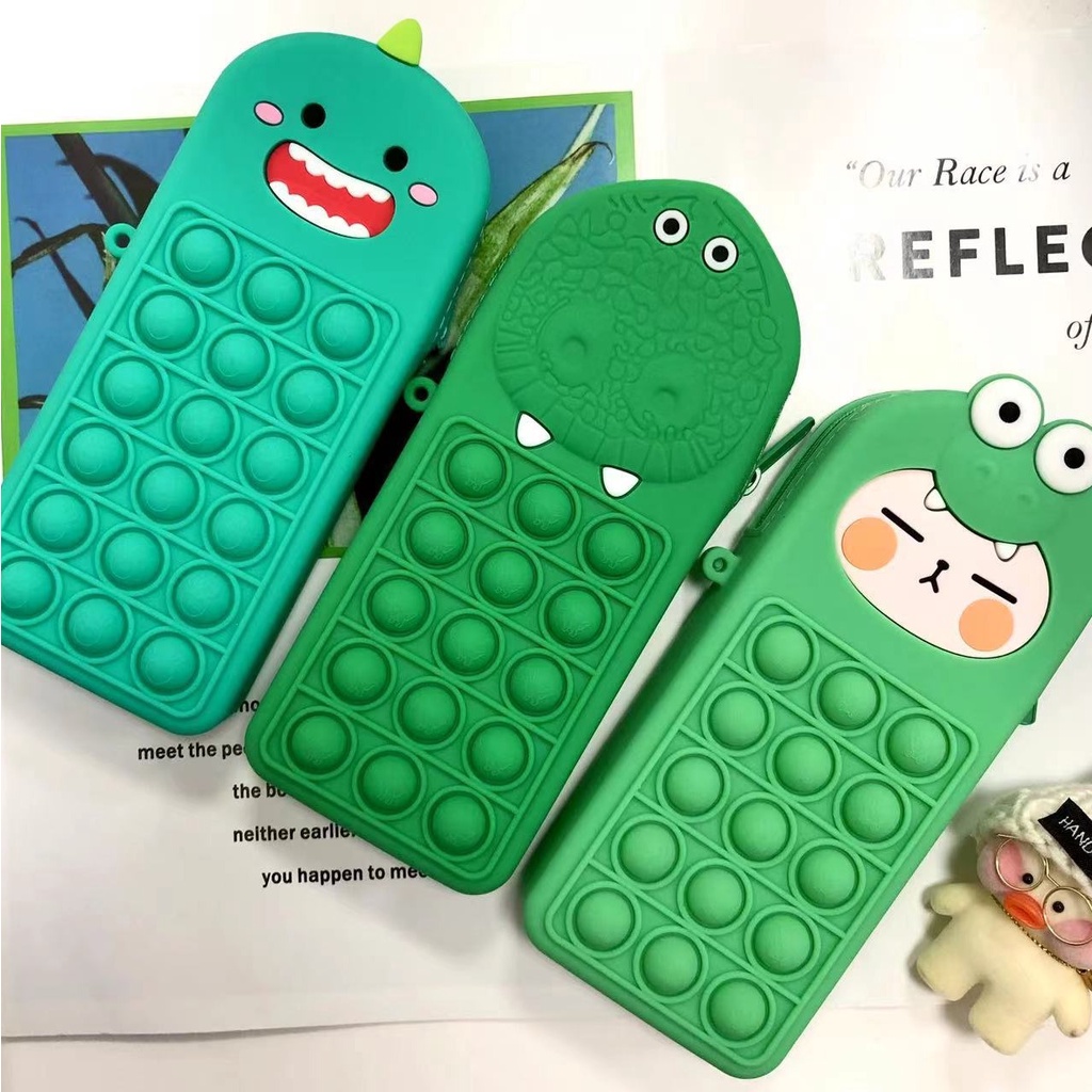 Hộp Đựng Bút Bằng Silicon Họa Tiết Hoạt Hình Dễ Thương Cho Trẻ Em Và Người Lớn