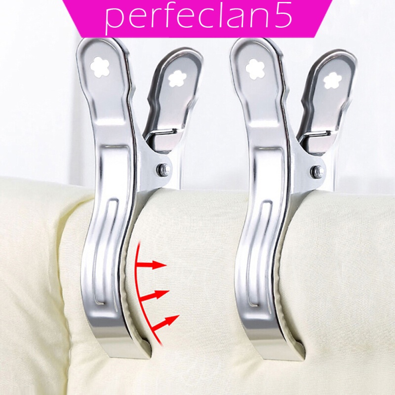 Set 4 Kẹp Phơi Quần Áo / Chăn / Đồ Dùng Đi Biển Bằng Thép Không Gỉ Cỡ Lớn 5 Cái
