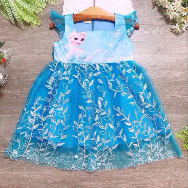 Đầm công chúa elsa thần tượng của các bé gái.sz 2-10(10-35kg) .tay cánh tiên hoa văn ren thêu nổi sang chảnh .dễ thương.