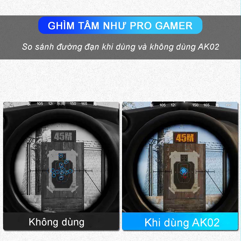 Nút bắn chơi pubg mobile MEMO AK02 hỗ trợ ghìm tâm auto tap cực nhạy không dùng pin chơi game FPS FREEFIRE ROS dễ dàng