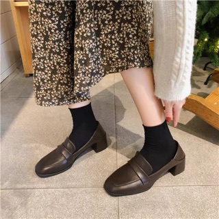 Giày moka da lỳ cao 5,5cm [ Sẵn Hàng ]
