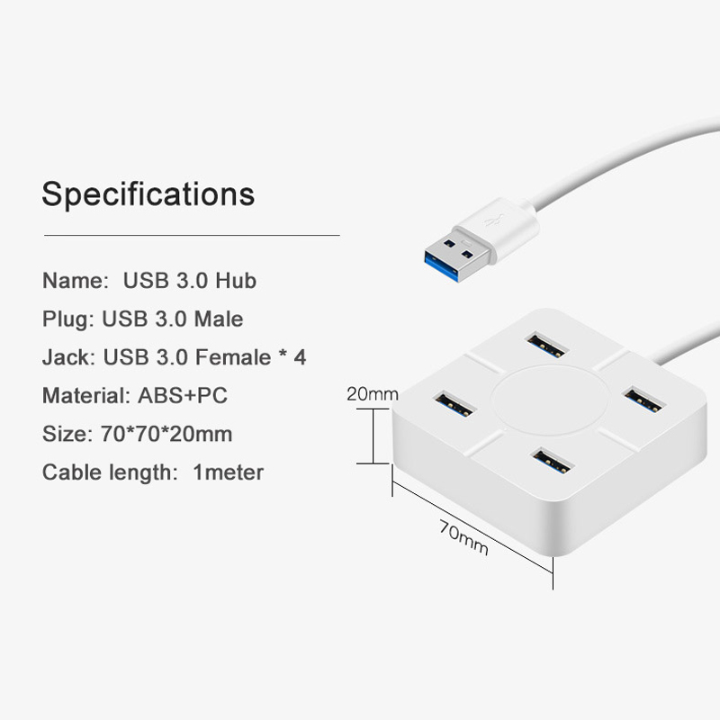 Hub Chia 4 Cổng Usb 3.0 2 Màu 100% Chất Lượng Cao