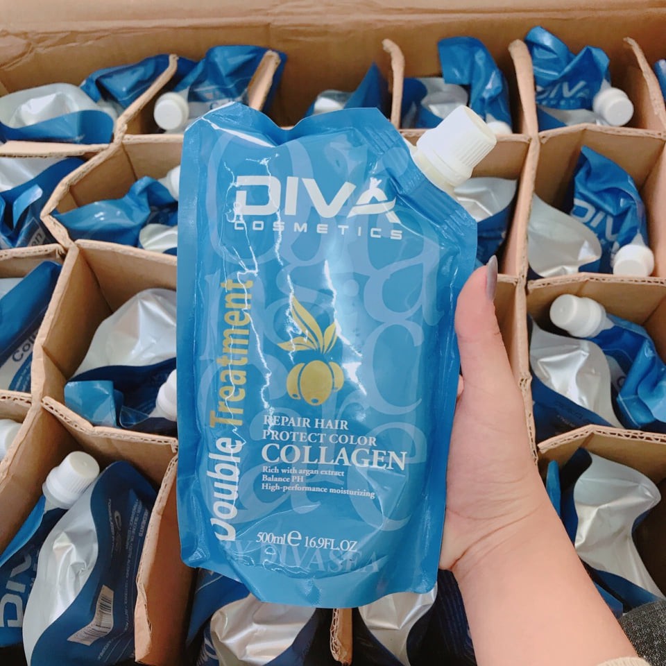 Ủ HẤP PHỦ LỤA  PHỤC HỒI HƯ TỔN  DIVA COLLAGEN 500ML | BigBuy360 - bigbuy360.vn