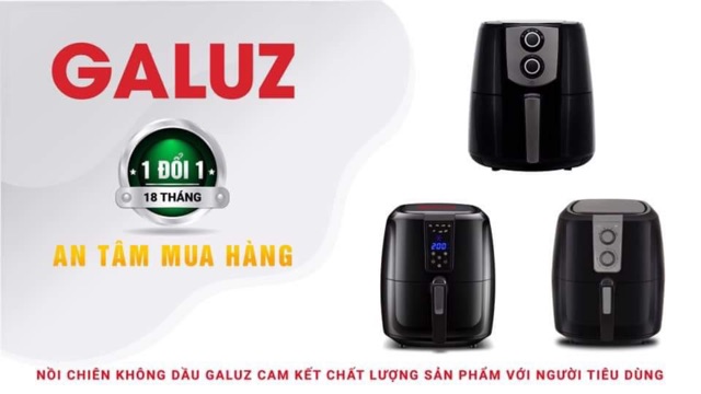 Nồi chiên không dầu điện tử Pháp Galuz GLA-616, có xịt dầu chống khô đồ ăn tặng kèm