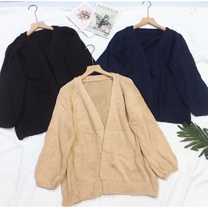 HOT ÁO LEN BẦU - Áo khoác cardigan len vải dày không cúc hàng quảng châu chất đẹp