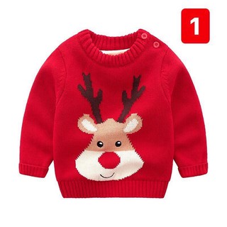 Áo len đỏ Mini họa tiết Noel
