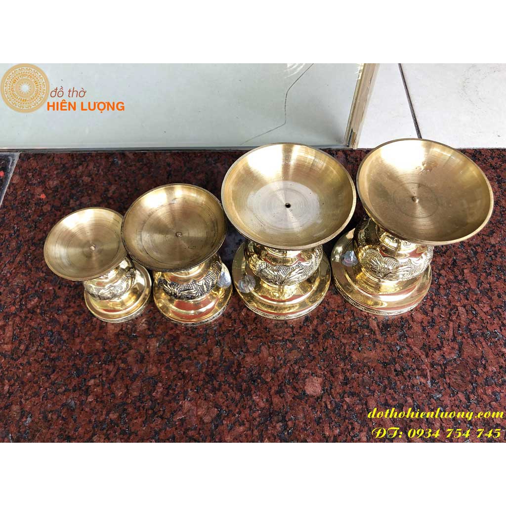 Chân Nến Thờ Bằng Đồng 10cm-11.5cm-13cm  - Chân Nến Đồng Trang Trí - Đồ Thờ Cúng