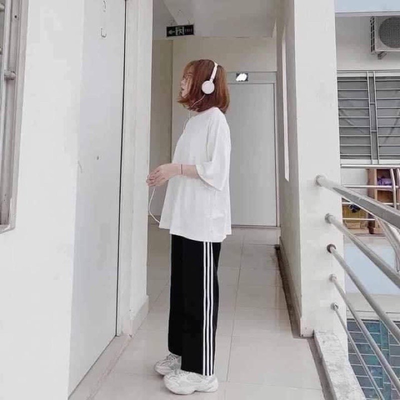 [Rẻ nhất shopee] Quần 3 sọc ống rộng, quần chạy rót quần thể thao 3 sọc ulzzang | BigBuy360 - bigbuy360.vn