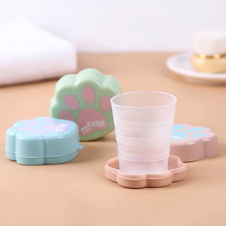 Cốc nước gấp gọn xinh xắn có nắp đậy mang đi du lịch tiện dụng