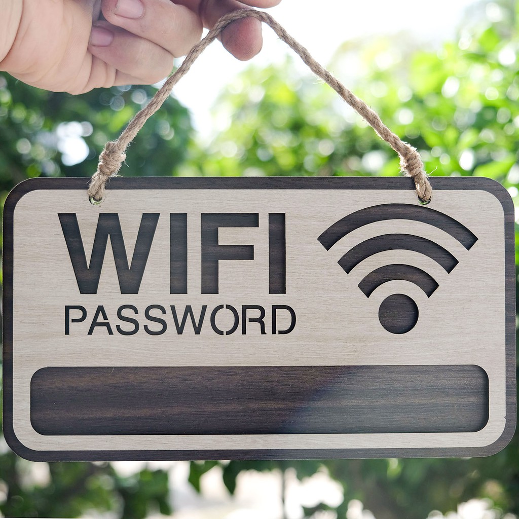 Bảng gỗ trang trí wifi password treo tường - Mẫu TW01