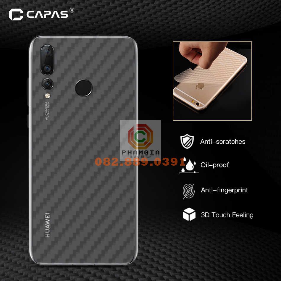 Miếng dán mặt lưng skin carbon Huawei Nova 4/ Nova 5/ Nova 5 Pro