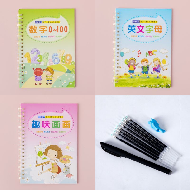 Bộ 3 Quyển Sách Tập Viết Kèm Bút