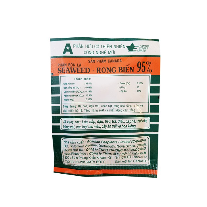 Phân bón lá hữu cơ Seaweed rong biển Canada giúp cây tăng trưởng mạnh 10g