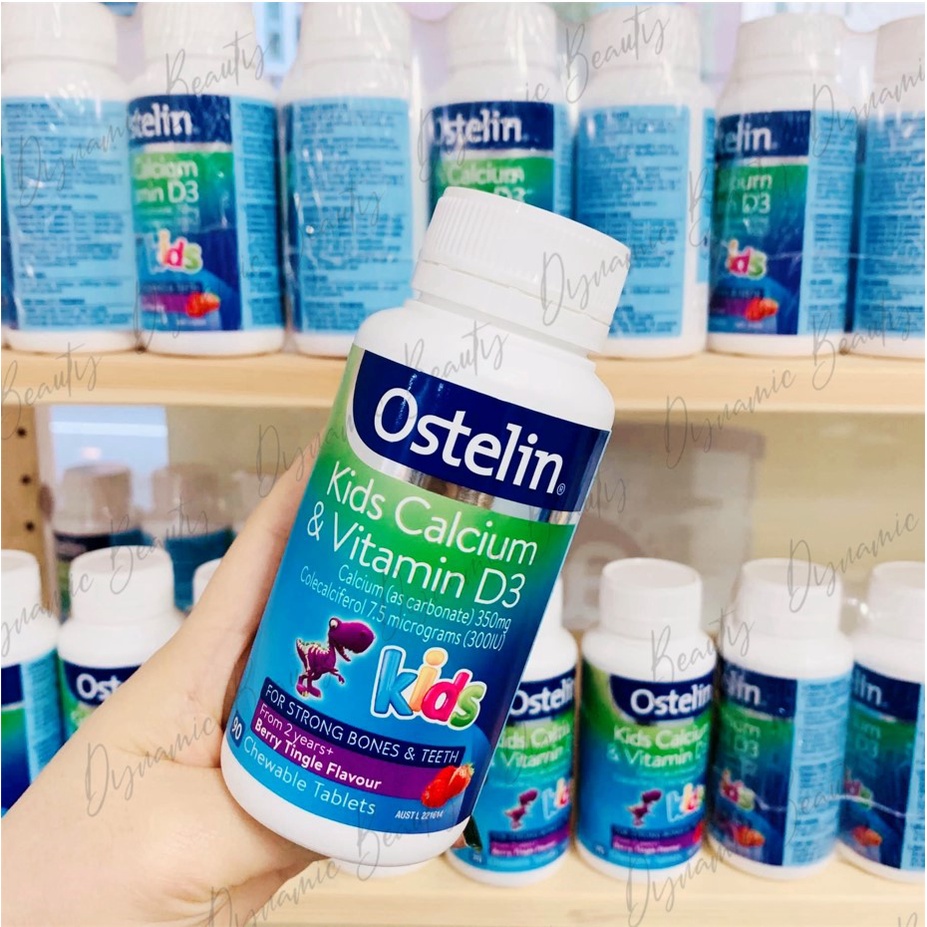 [Hàng chuẩn Úc] Viên nhai ostelin bổ sung canxi và vitamin d Ostelin kids calcium & vitamin D3 90 viên của Úc