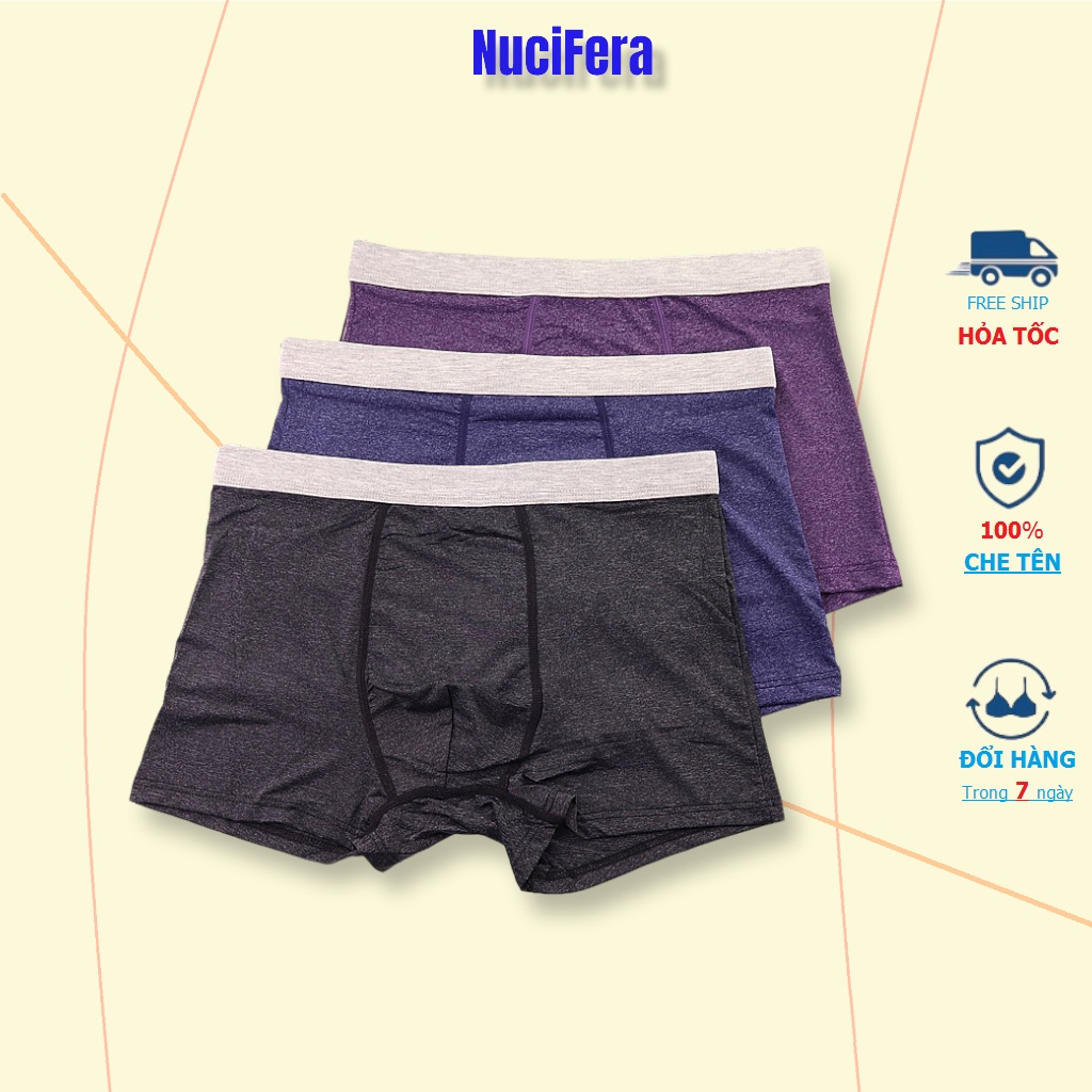 Quần lót nam boxer sịp đùi nam NuciFera CX8 chất Thun lạnh co dãn ôm mông màu tiêu đốm sang trọng