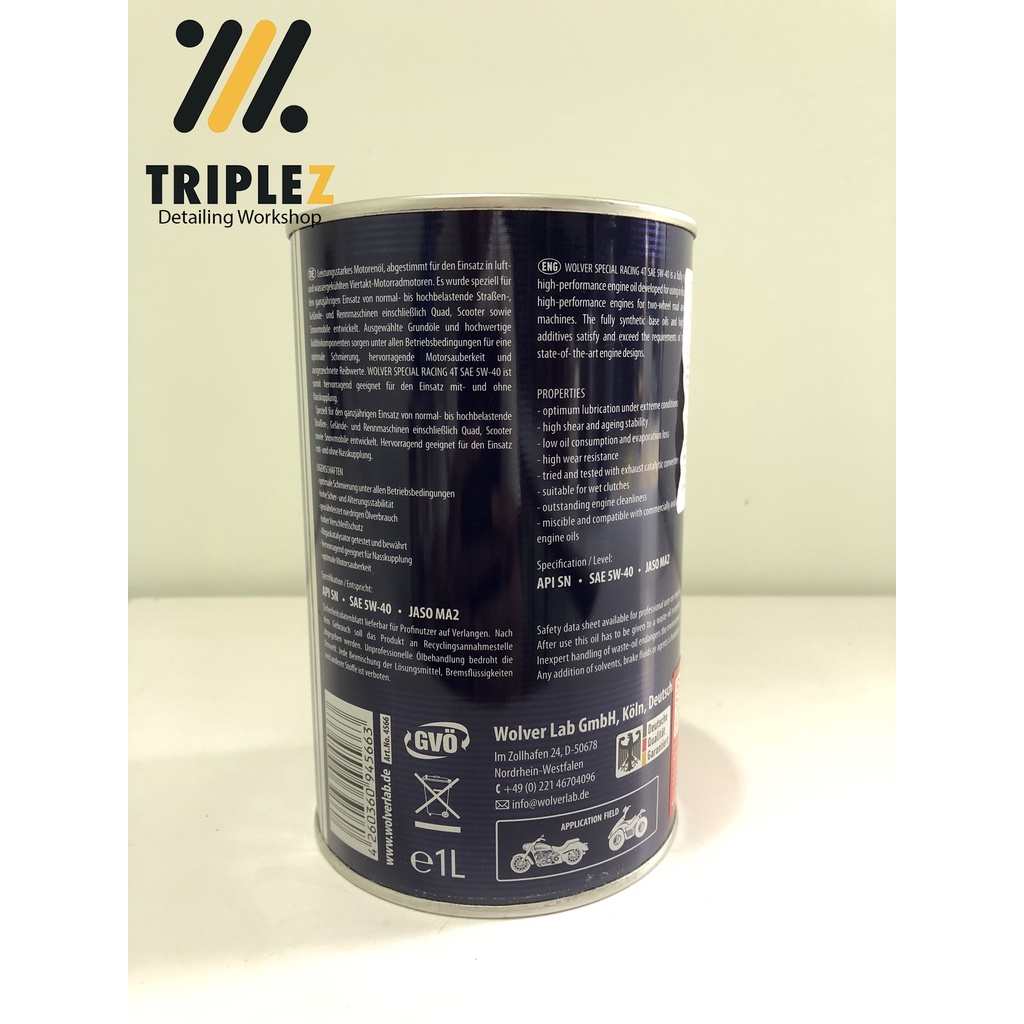 Nhớt tổng hợp siêu cao cấp cho moto,côn tay,xe tay ga.. Wolver Special Racing 5w40