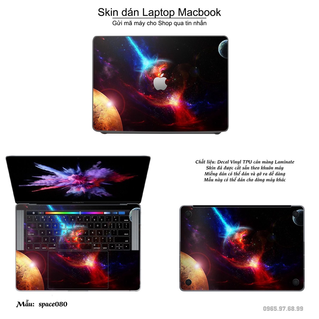 Skin dán Macbook mẫu không gian (đã cắt sẵn, inbox mã máy cho shop)