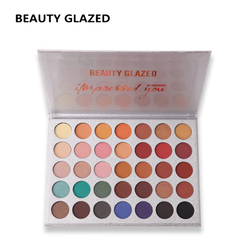 Bảng Phấn Mắt Beauty GLAZED 35 Màu Lì Và Ánh Nhũ Kết Hợp Trang Điểm Kháng Nước