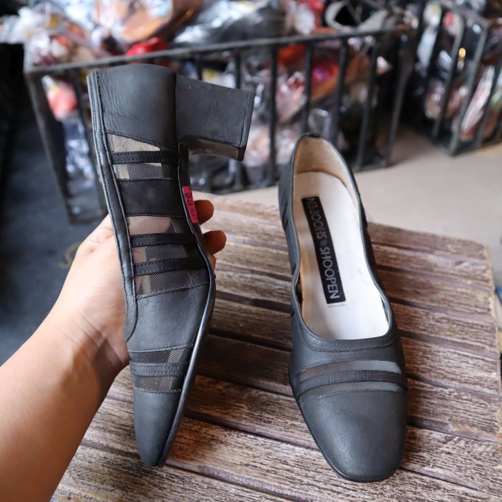 SIZE 37 - GIÀY CAO GÓT 5CM DA THẬT HIỆU  CỦA NHẬT - HÀNG SECOND HAND ĐÃ QUA SỬ DỤNG