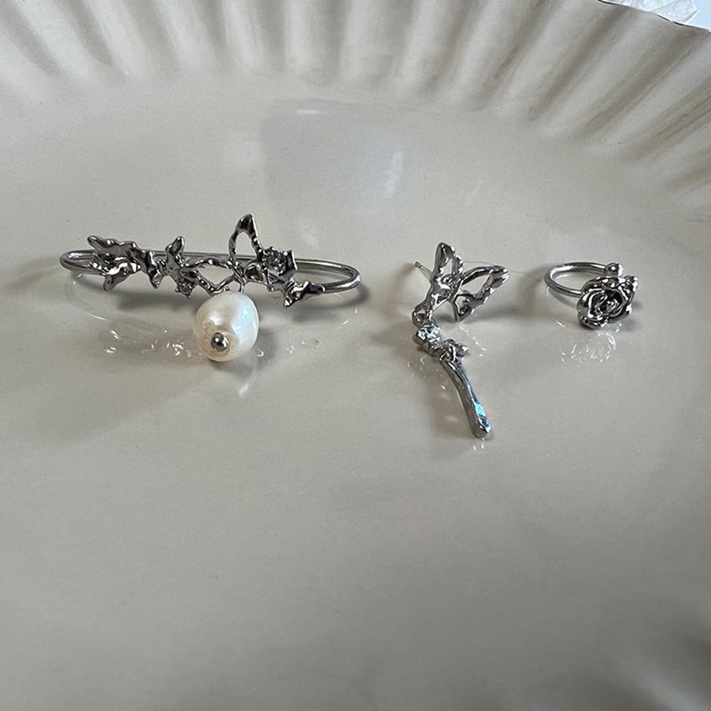 Bộ 3 Khuyên Tai Nữ Trang Dáng Dài Đính Ngọc Trai Phong Cách Vintage