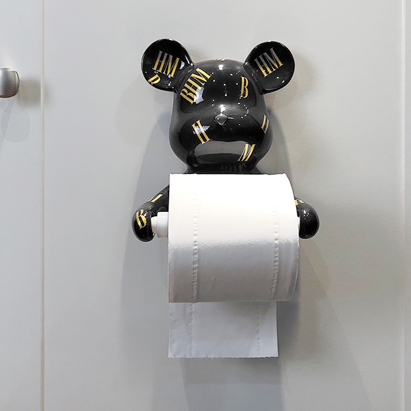 Hộp Đựng Cuộn Giấy Vệ Sinh Gắn Tường Màu Đen Siêu Bền Tiện Dụng Cho Nhà Tắm