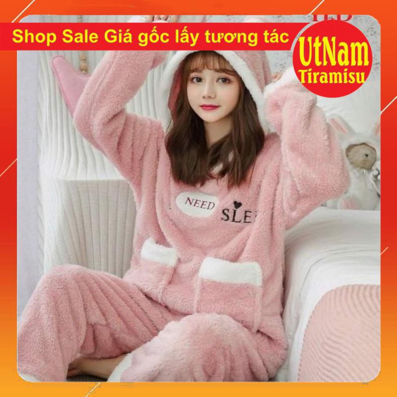 Bộ lông Gấu thêu need sleep có ảnh thật sp🌸Đồ nữ ngủ mùa đông Ullzang phong cách Hàn Quốc | BigBuy360 - bigbuy360.vn