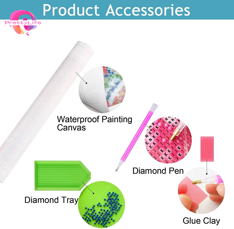 Bộ Tranh Đính Đá 5D Tự Làm Họa Tiết Động Vật 30x40cm Trang Trí Nhà Cửa