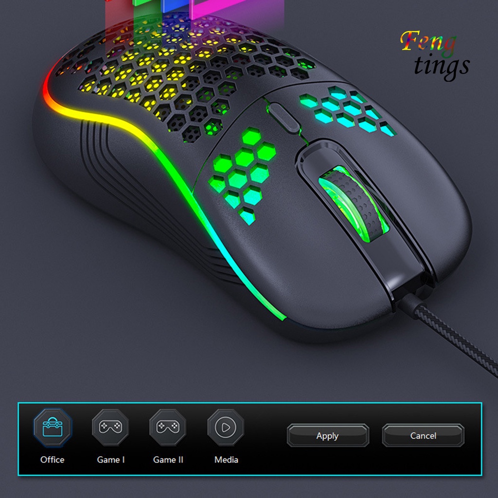 Chuột chơi game có dây IMICE T98 7200DPI RGB họa tiết tổ ong độc đáo