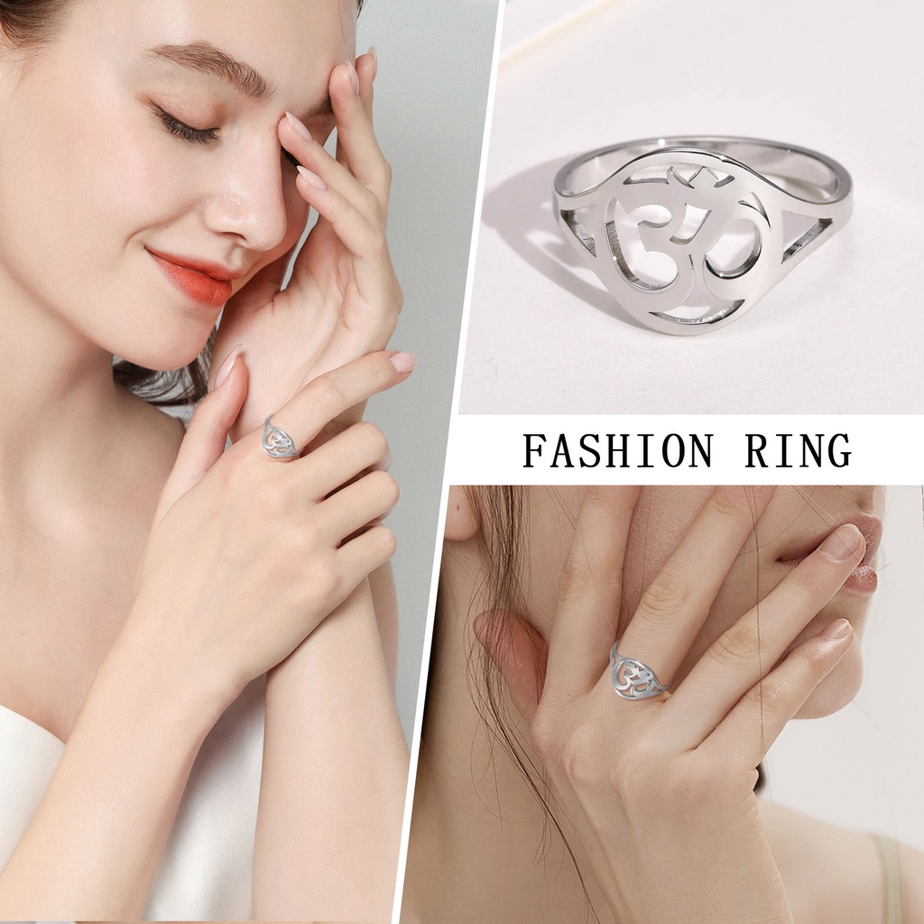 Vnox Nhẫn Biểu Tượng Yoga Độc Đáo Size 7-9