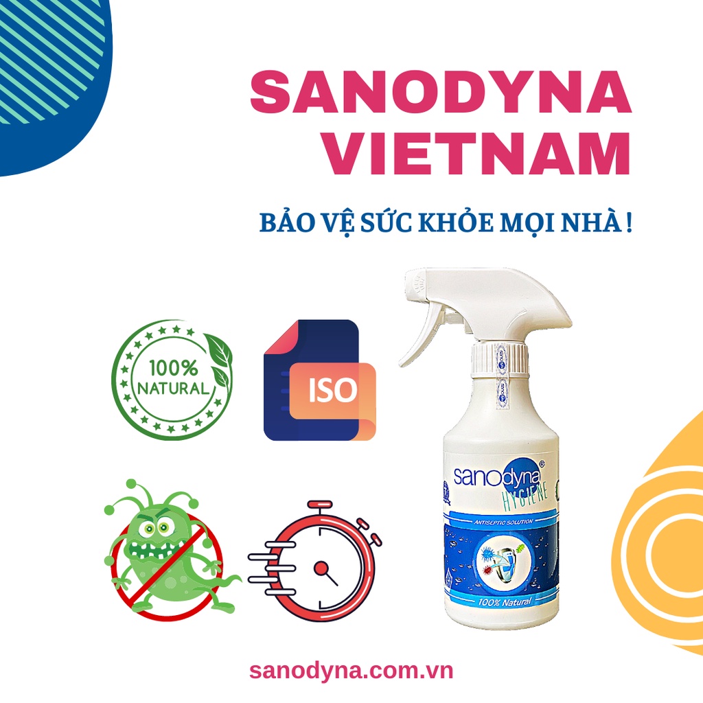 Dung dịch sát khuẩn 100% tự nhiên thương hiệu Sanodyna - Công nghệ Italy [ Dung tích 300ml ] H300