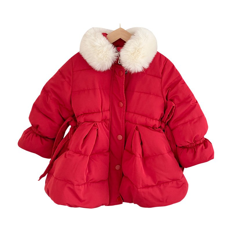 Girls Cotton Coat Winter Children Clothing Baby Waist Bread Jacket