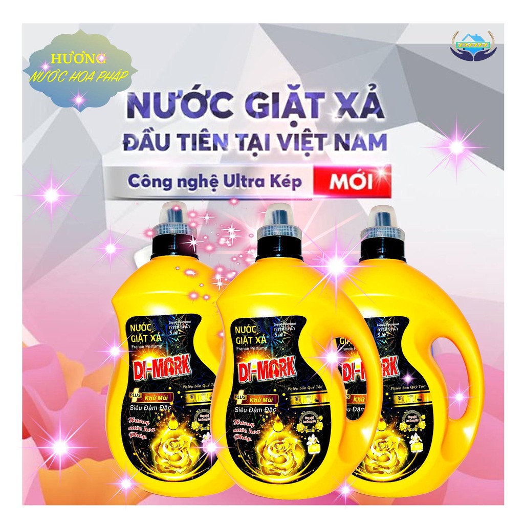 Nước giặt quần áo Cao cấp hương Hoa Pháp Di-mark vàng 3,5lít .Lưu Hương vượt trội