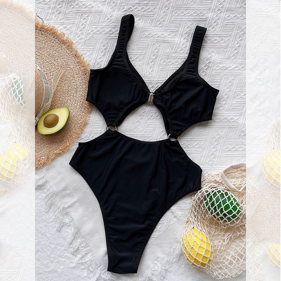 Đồ Bơi Một Mảnh Màu Đen Thiết Kế Quyến Rũ Cho Nữ
