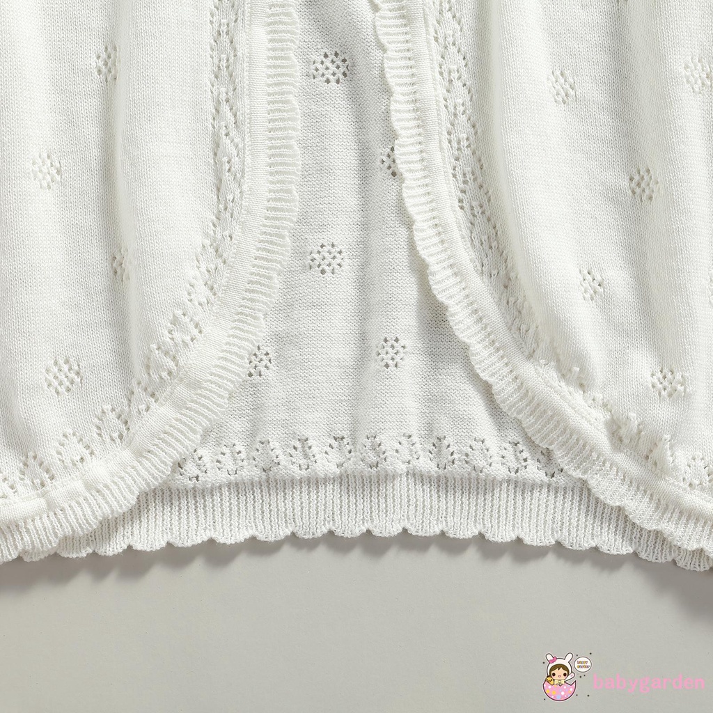 Áo khoác cardigan dệt kim tay dài cổ thuyền cài nút thiết kế dễ thương cho bé gái