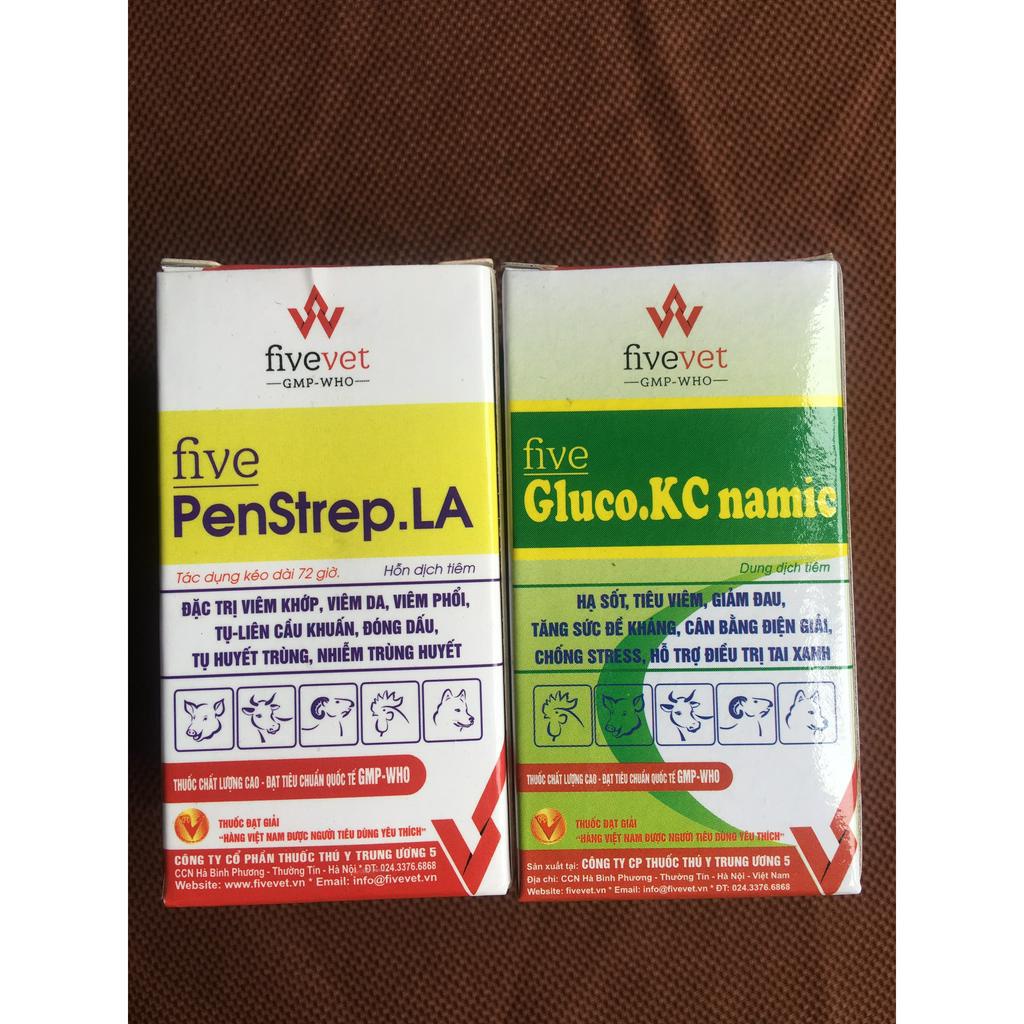 Viêm củ bàn Penstrep LA 20ml  1 lọ + 1 lọ glucokcnamic 20ml