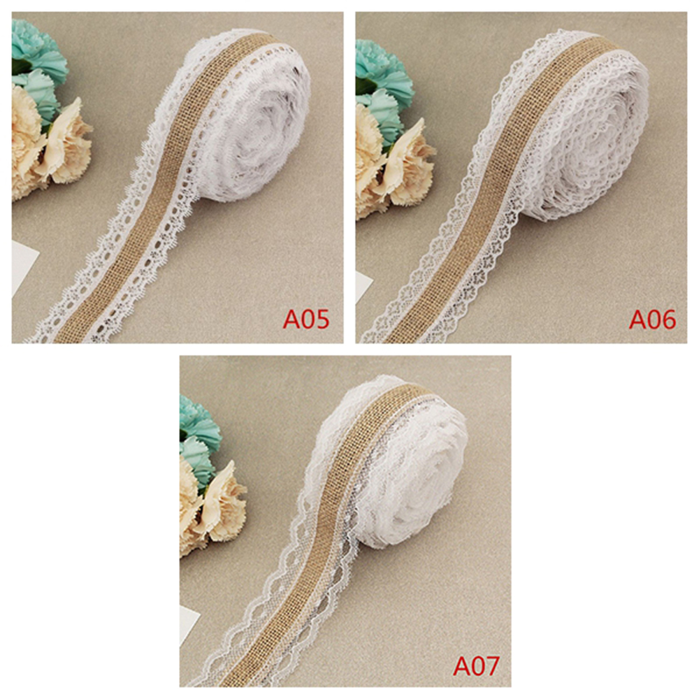 Cuộn Dây Ruy Băng Ren Trắng 25mm Trang Trí