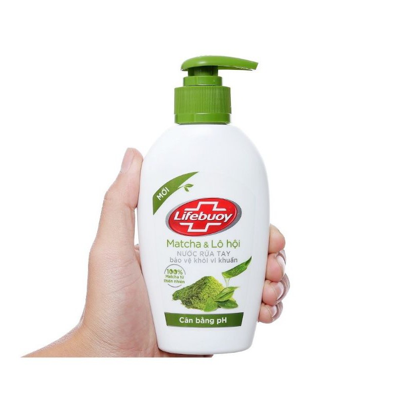 HOT HẠN MỚI NƯỚC RỬA TAY LIFEBUOY MATCHA LÔ HỘI / THAN HOẠT TÍNH  180ML