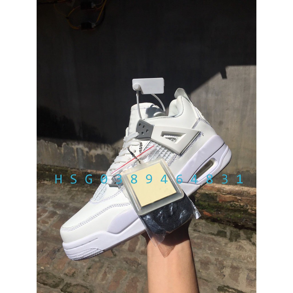 Giày J 4 retro off white kem, Xanh dương, Trắng full , Xanh Ngọc ,Giày sneaker J4 siêu hot